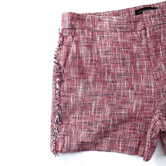 Banana Republic Red Textured Linen Look Frayed Detailing Boho Shorts 8 - Picture 2 of 6